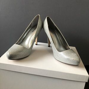 Spring silver sparkle heels